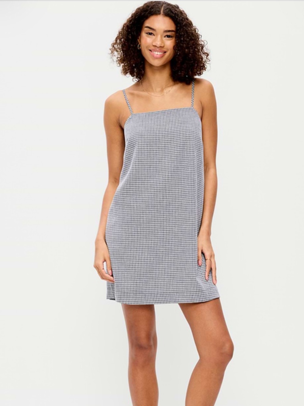 Old Navy Blue Gingham Strappy Mini Shift Dress